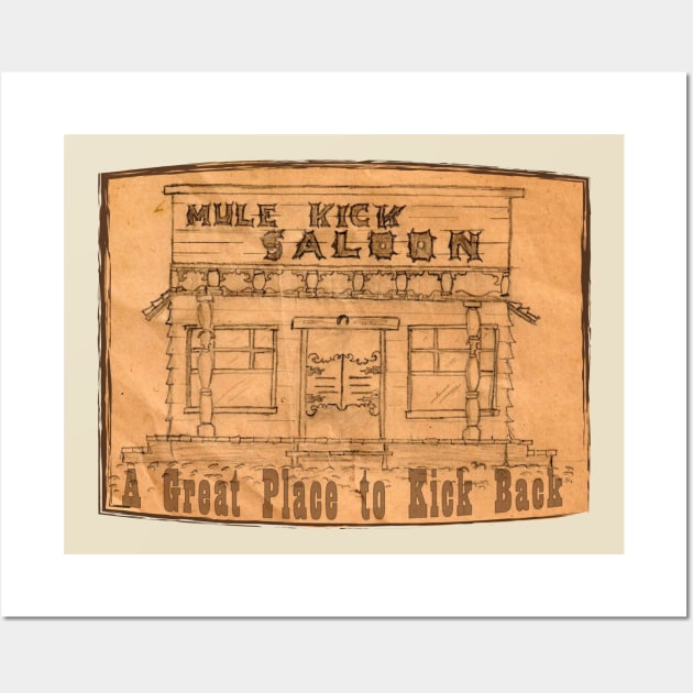 Mule Kick Saloon (Arched) Wall Art by Mike's Designs